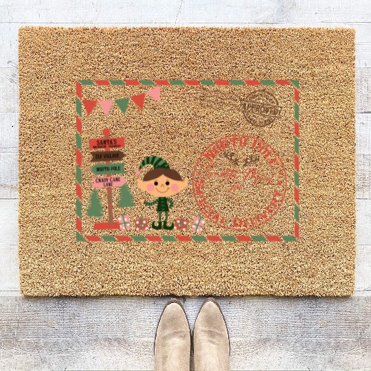 Santa Letter Elfe North Pole Specjal Delivery Mail Coir Doormats