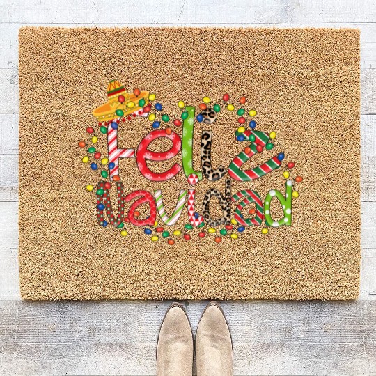 Feliz Navidad Song Christmas Merry Christmas Coir Doormats