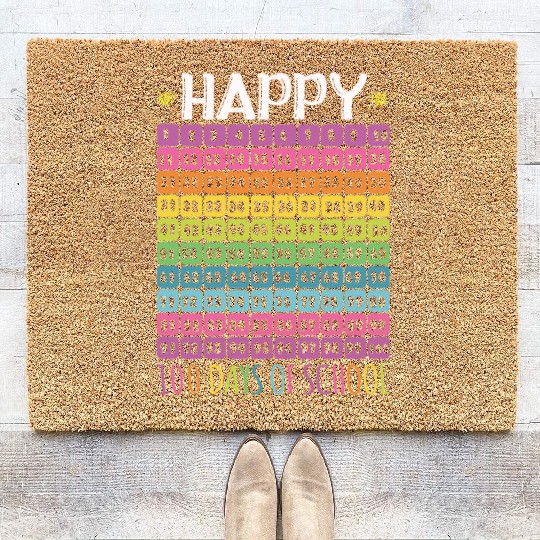 Number Student Happy 100th Day 100 Days Of School Coir Doormats