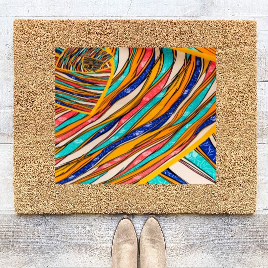 Neon Rainbow Retro 2023 NewYear Vintage Stronger Coir Doormats
