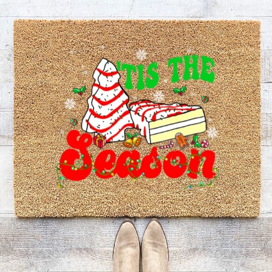 Tis' The Season Christmas Tree Cakes Debbie Groovy Coir Doormats