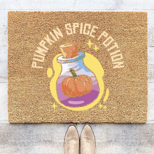 Pumpkin Spice Potion Coffee Enthusiast Halloween Coir Doormats