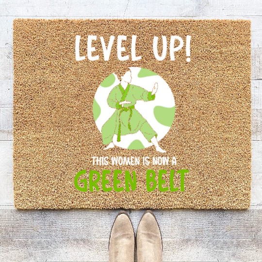 Level Up! This women is now a green belt Coir Doormats