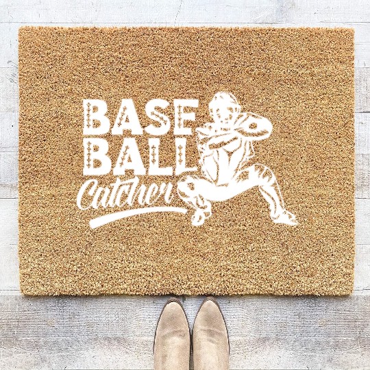 Baseball Catcher Hobby Sayings Player Coir Doormats