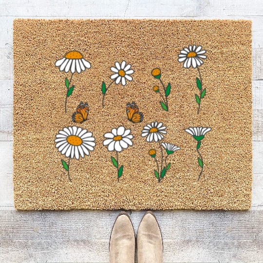 Marguerites Daisy Summer Daisies Flower Garden Coir Doormats