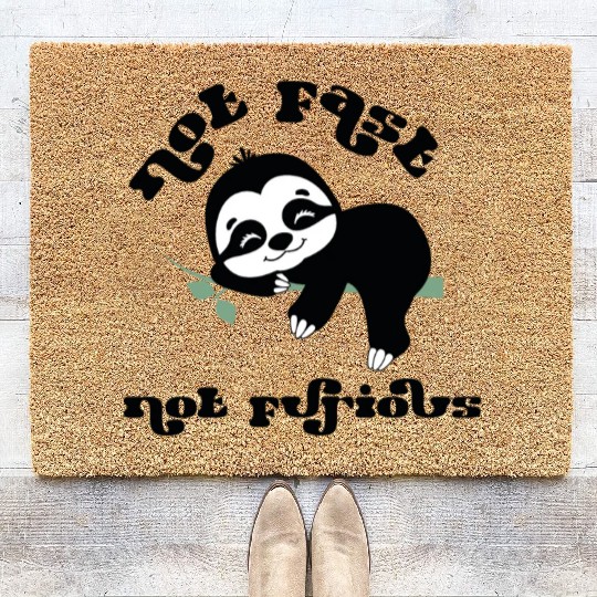 Funny Sloth Coir Doormats, Meditating Sloth Coir Doormats, Sloth