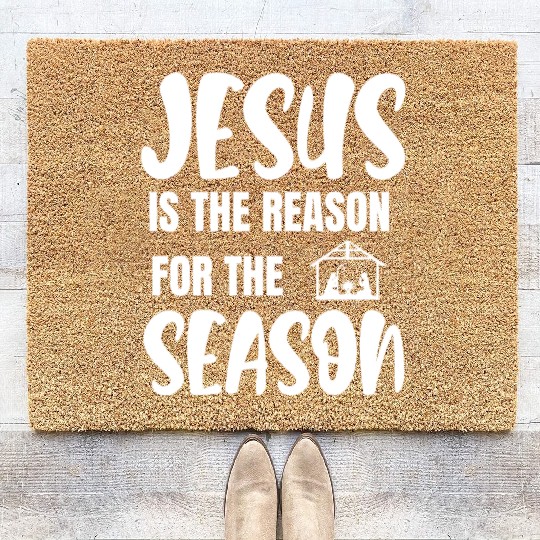 Jesus is the reason for the season faith Coir Doormats