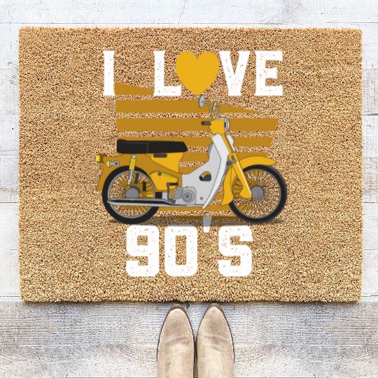 1990's 90s I Heart Nineties I Love the 90's Old Coir Doormats