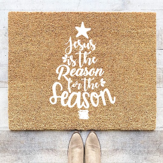 Jesus Is The Reason For The Season Christmas Coir Doormats