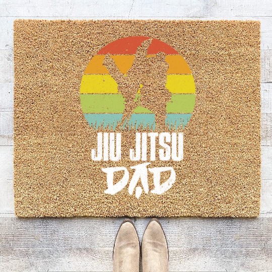 Jiu-Jitsu Dad BJJ Father Vintage Martial Arts MMA Coir Doormats