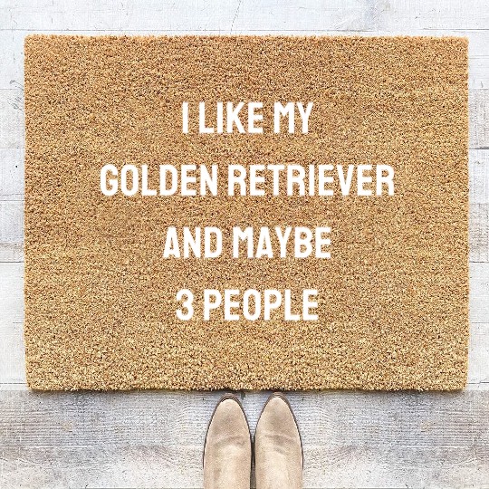 i like my golden retriever and maybe 3 people, dog Coir Doormats