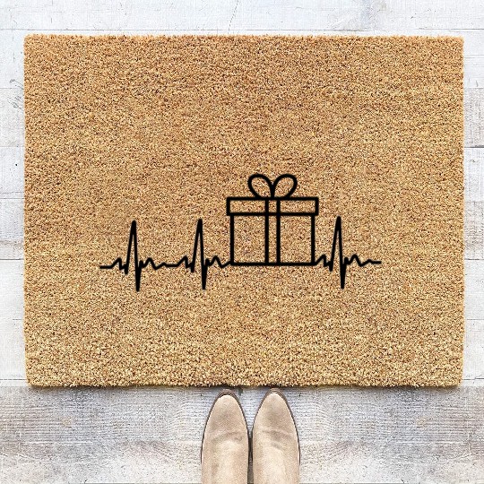 Heart beats Xmas Coir Doormats
