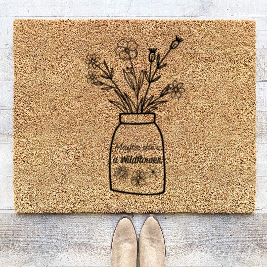 Maybe She s a Wildflower Cute Wildflower Coir Doormats