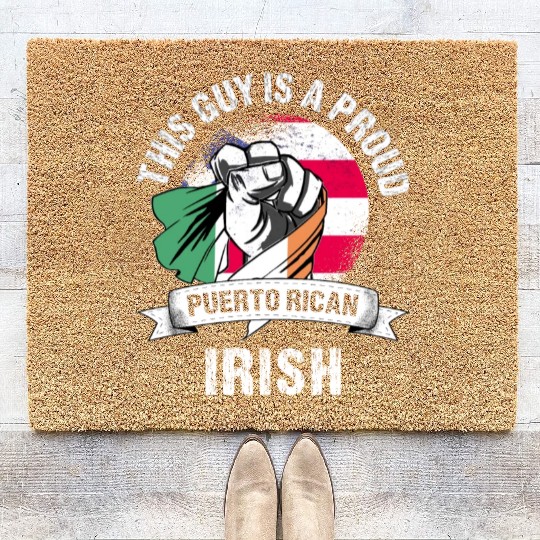 Puerto Rico Flag Ireland Grown Men Boys Guy Coir Doormats