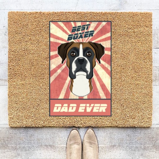 Best Boxer Dad Ever I Boxer Lover Coir Doormats