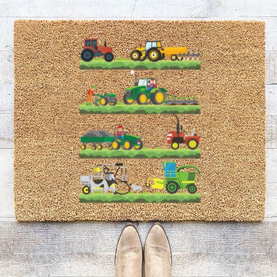 Agricultural Machinery Tractors Farmer Vehicles Coir Doormats
