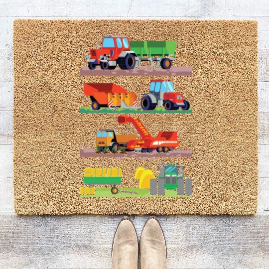 Farm Vehicles Tractor Lover Coir Doormats