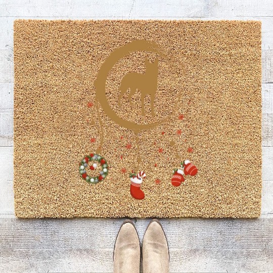 dog dreamcatcher Christmas Belgian Malinois Coir Doormats
