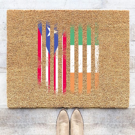 Puerto Rico Flag Ireland Grown Flags Stripes Coir Doormats