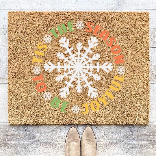 Tis The Season To Be Joyful Funny Snowflake Coir Doormats