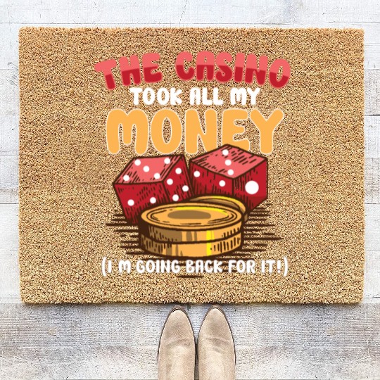 Poker Casino Poker Player Gambling Roulette Gift Coir Doormats