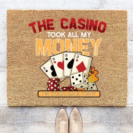 Poker Casino Poker Player Gambling Roulette Gift Coir Doormats