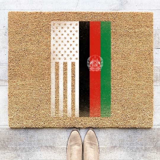 Afghanistan Design for proud Afghan Americans Coir Doormats
