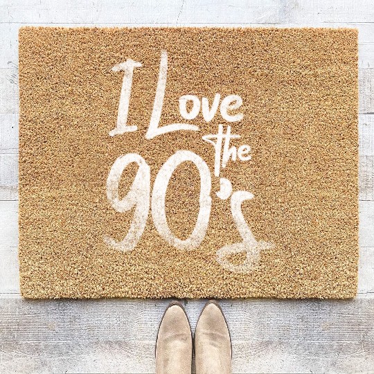 1990's 90s I Heart Nineties I Love the 90's Old Coir Doormats