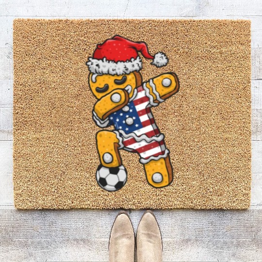 Christmas Coir Doormats, Soccer Boy Jersey Dabbing