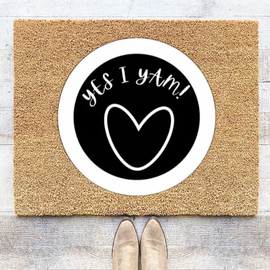 YES I YAM, THANKSGIVING MATCHING COUPLE DESIGN Coir Doormats