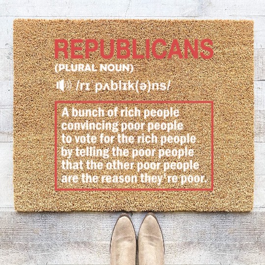 Anti Republicans Definition - Democrat Liberal Coir Doormats