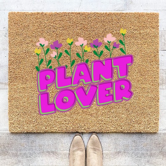 Nature Plant Lover Purple with Flower Garden Coir Doormats