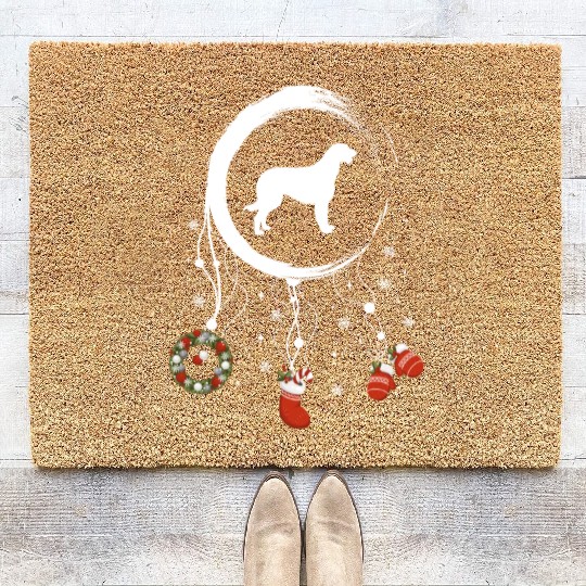 dog dreamcatcher Christmas Irish Wolfhound Coir Doormats