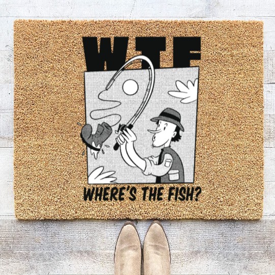 WTF Where's the fish WTF Where's the fish inspirat Coir Doormats