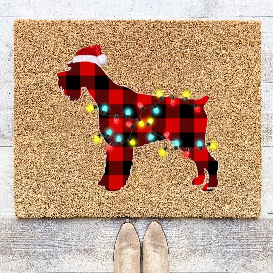 Miniature Schnauzer Christmas Dog Lover Pajamas Coir Doormats