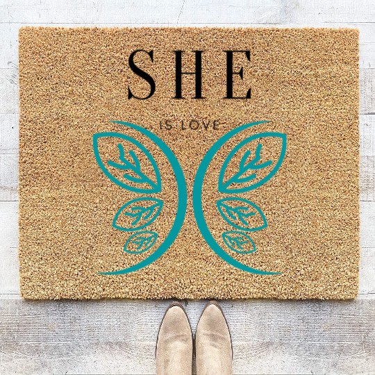 She is Love Butterfly Coir Doormats