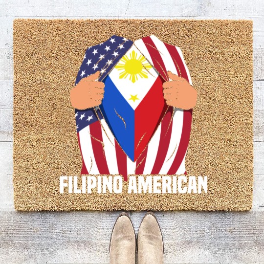 Hero Design for Proud American Pinoys Coir Doormats