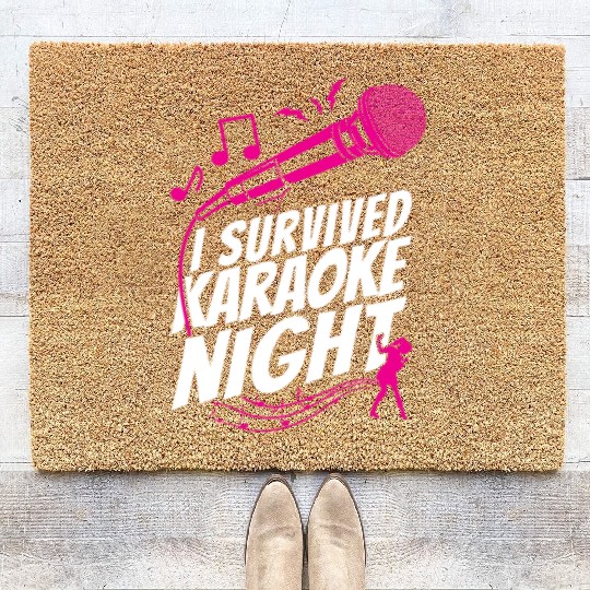 Karaoke Singer I Survived Karaoke Coir Doormats