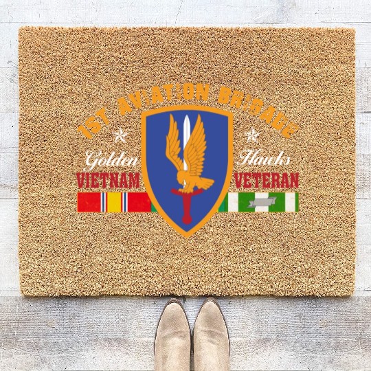 1st Aviation Brigade Vietnam Veteran Golden Hawks Coir Doormats