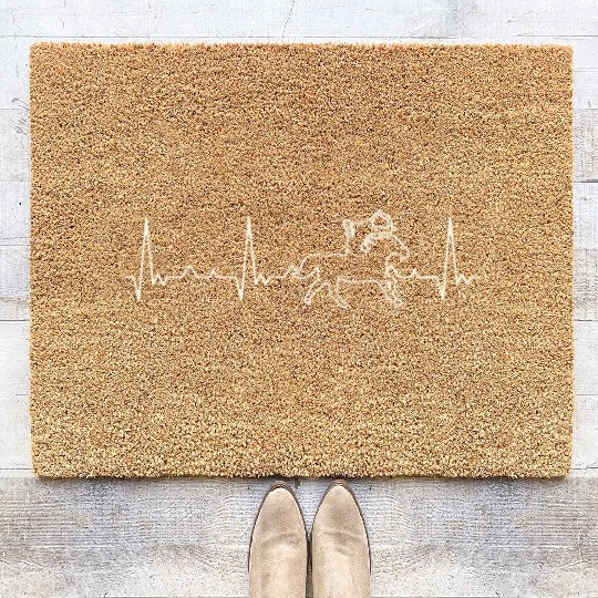 Archery Horse 'riding. Heart. Love. EKG. Pulse. Coir Doormats
