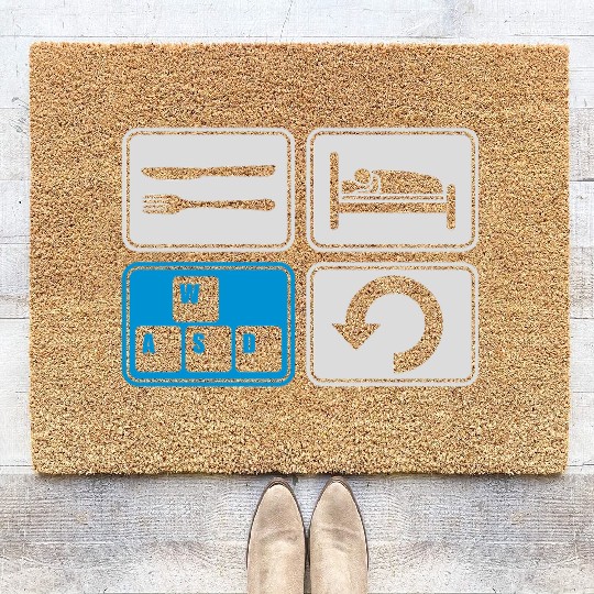gaming daily repeat computer Coir Doormats