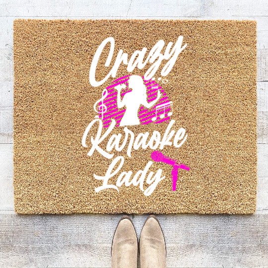 Karaoke Singer Crazy Karaoke Lady Coir Doormats