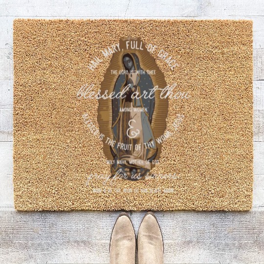 Our Lady Of Guadalupe Hail Mary Prayer Catholic Coir Doormats