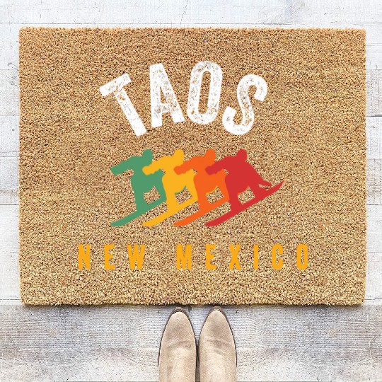 Vintage Taos Nm Us New Mexico Ski Snowboard Mounta Coir Doormats