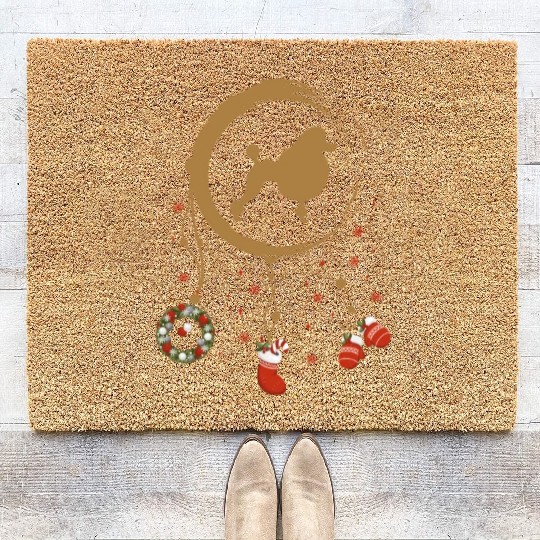 dog dreamcatcher Christmas Poodle Coir Doormats