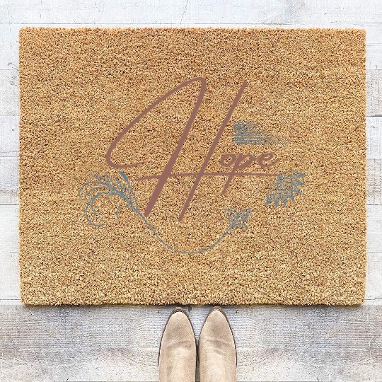 Mandala art lovers, hope and belief in success Coir Doormats