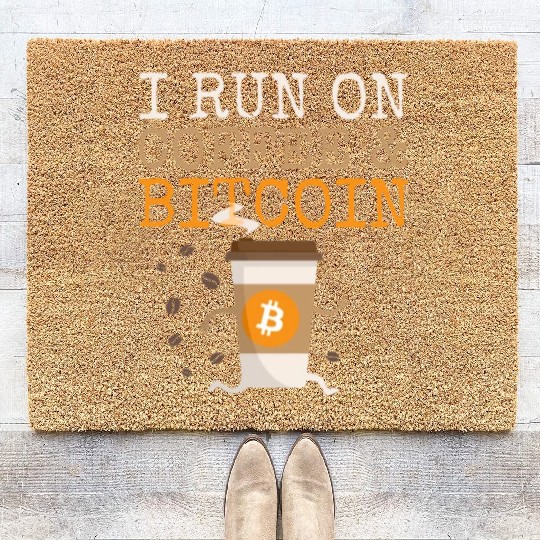 Coffee Lover And Bitcoin HODL Crypto Cryptocurrenc Coir Doormats