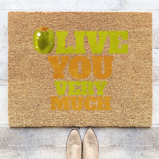 Olive I love You Very Much - Love Veggies Coir Doormats