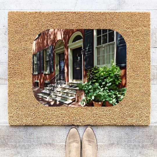 Philadelphia PA - Street in Society Hill Coir Doormats