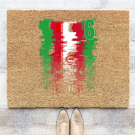Iran Soccer team Jerseys Iran team 2022 number 6 Coir Doormats